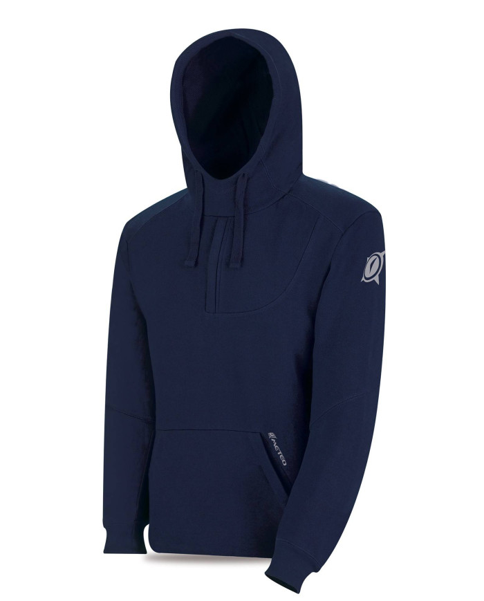 Sudadera azul marino poliéster/algodón con capucha. 280 gr MARCA