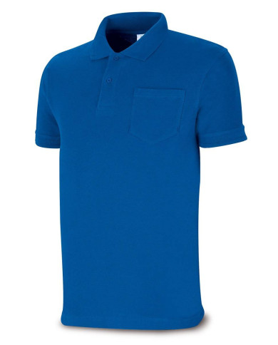 Polo BASIC azulina 100% algodón. 175 gr. Manga corta MARCA