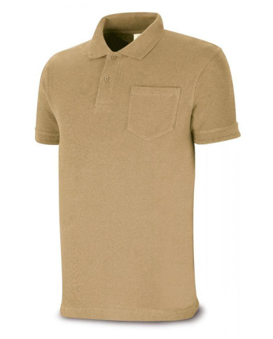 Polo BASIC beige 100% algodón. 175 gr. Manga corta MARCA