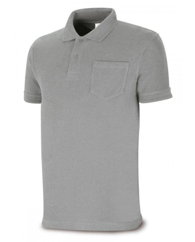 Polo BASIC gris 100% algodón. 175 gr. Manga corta MARCA