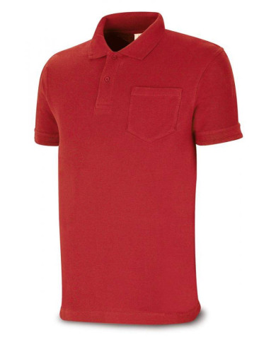 Polo BASIC rojo 100% algodón. 175 gr. Manga corta MARCA