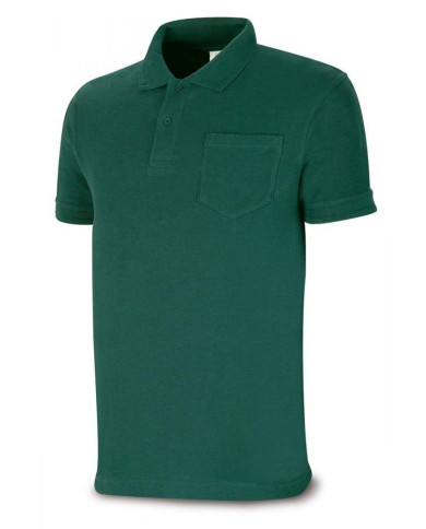 Polo BASIC verde 100% algodón. 175 gr. Manga corta MARCA