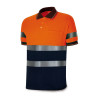 Polo Alta visibilidad poliéster naranja/azul marino 160 gr MARCA