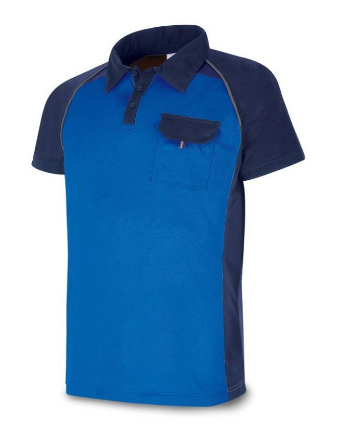 POLO "TÉCNICA" azul marino/azulina poliéster 135 gr MARCA