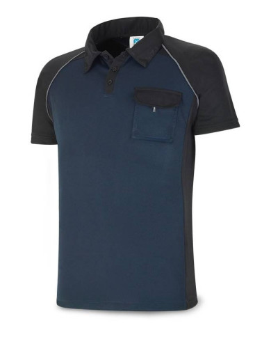 POLO "TÉCNICA" azul marino/negro poliéster 135 gr MARCA
