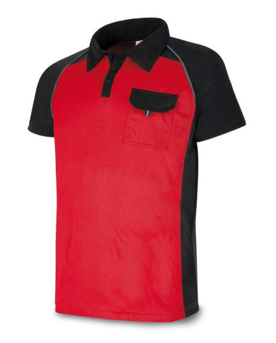 POLO "TÉCNICA" rojo/negro poliéster 135 gr MARCA