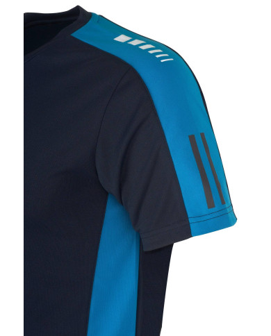 Camiseta "TÉCNICA" azul marino costado azulina poliéster 150 gr MARCA