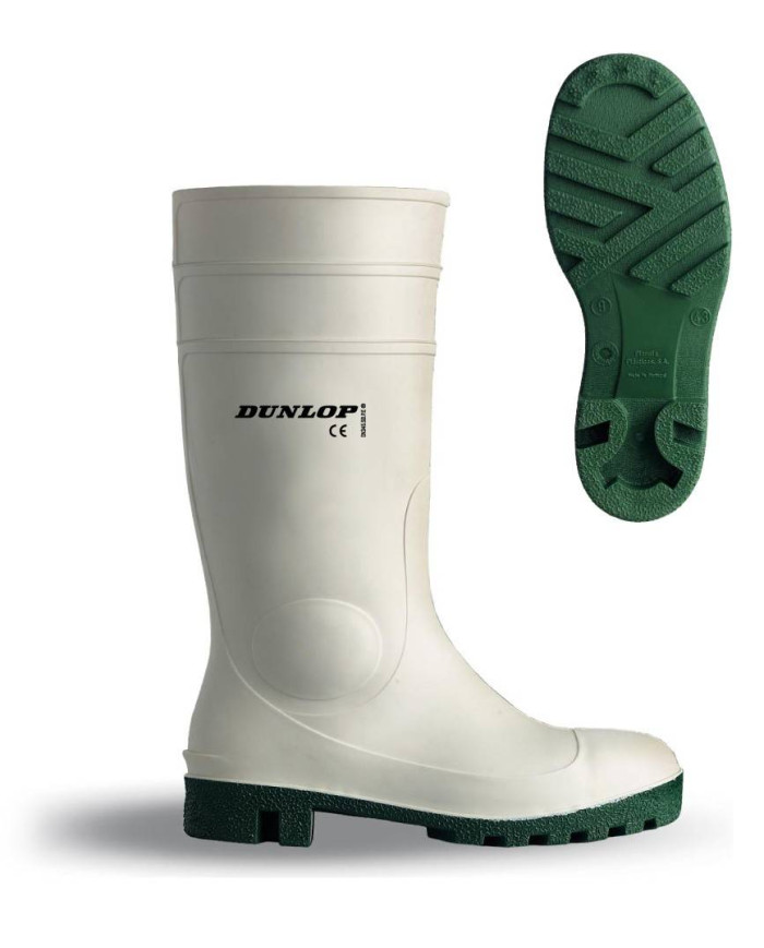 Bota de agua blanca de seguridad (S4) PVC/Nitrilo caña alta. Dunlop 171BV