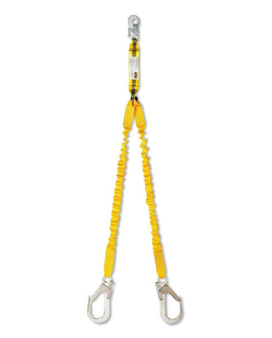 Cinta Elástica en "Y" STEEL FLEX con absorbedor y mosquetones STEELPRO