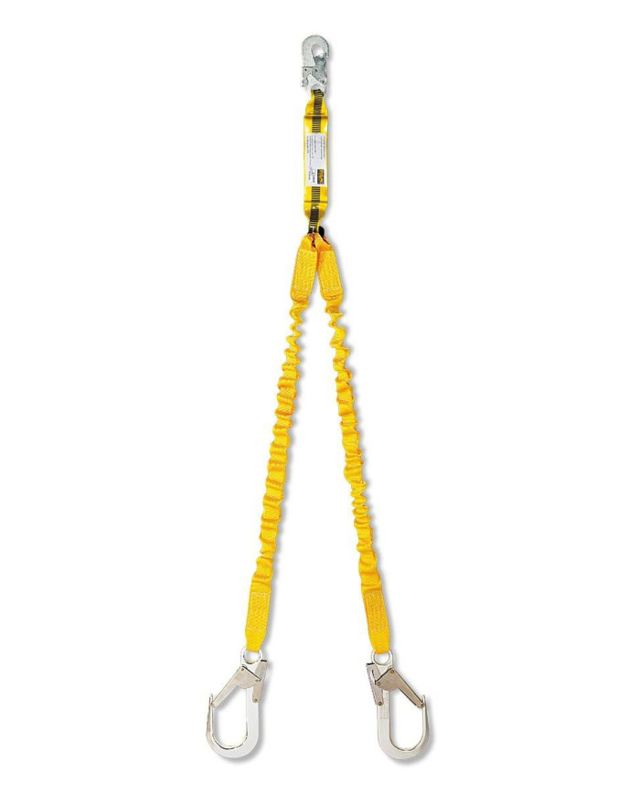 Cinta Elástica en "Y" STEEL FLEX con absorbedor y mosquetones STEELPRO