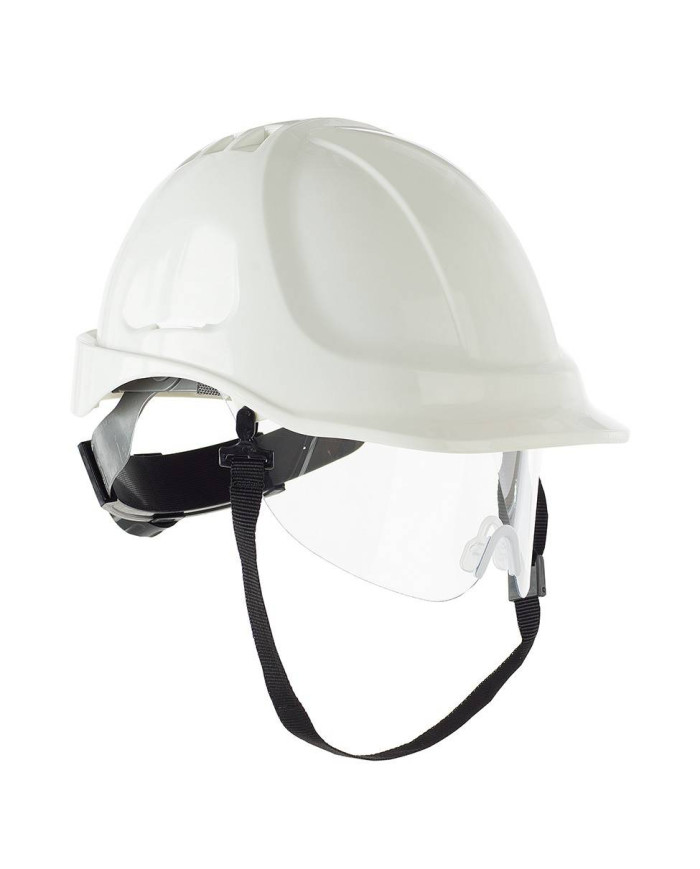 Mod. "VISION". Casco de protección para la industria eléctricamente aislante con visor retráctil cierre ruleta STEELPRO