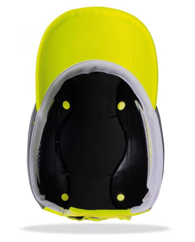 Mod. “BUMPER PRO”. Gorra de protección anti golpes con rejillas de ventilación lateral. Color Amarillo Alta Visibilidad con...