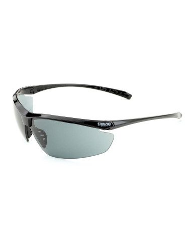 Gafa mod. "CARBON". Gafa de montura universal, ocular gris y patillas flexibles STEELPRO