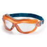 Mod. "X7". Gafa Integral ocular claro antiempañante para riesgos mecánicos. Color Naranja STEELPRO