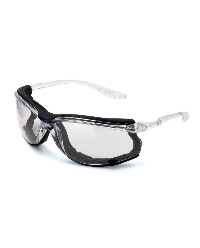 Mod. "OSMIO". Gafa de ocular incoloro, patillas flexibles transparentes, foam interior en EVA (desmontable) STEELPRO