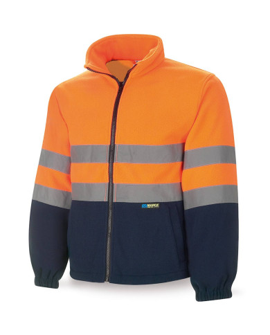 Chaqueta Polar Alta visibilidad naranja/azul marino 280 gr MARCA