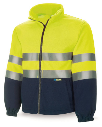 Chaqueta Polar Alta visibilidad amarillo/azul marino 280 gr MARCA