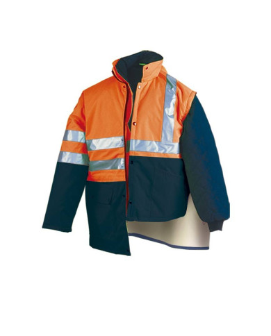 Parka Alta visibilidad. Triple uso naranja/azul marino 560 gr MARCA