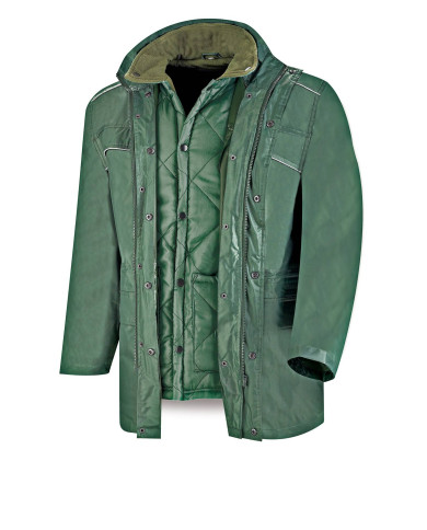 Parka triple uso (chubasquero/husky/chaleco) modelo GALERNA verde 440 gr METEO