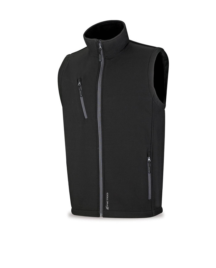 Chaleco Softshell triple lámina modelo LYTIR. Negro 320 gr METEO