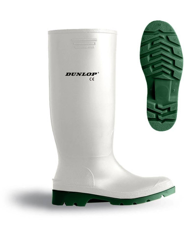 Bota de agua blanca PVC/Nitrilo caña alta. Dunlop 380