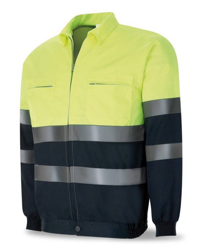 Chaqueta bicolor de alta visibilidad poliéster/algodón 430 g. acolchada MARCA