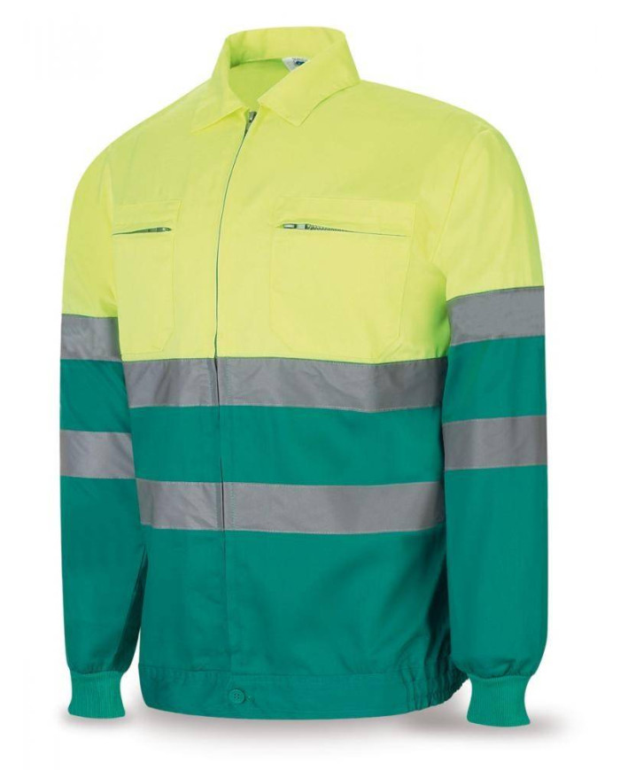 Chaqueta bicolor de alta visibilidad poliéster/algodón 200 g MARCA