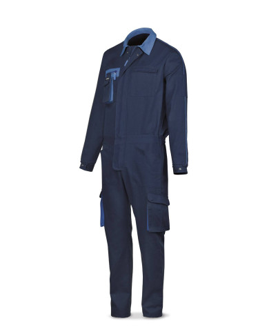 Buzo azul marino algodón de 270 g. Multibolsillos MARCA