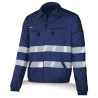 Chaqueta azul marino algodón con bandas reflectantes 245 g MARCA