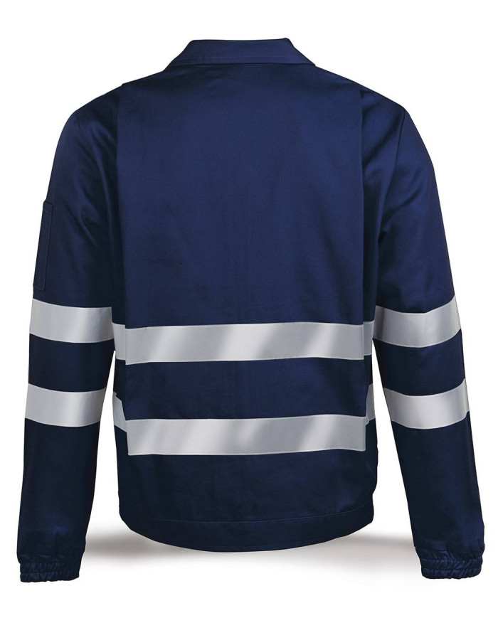 Chaqueta azul marino algodón con bandas reflectantes 245 g MARCA
