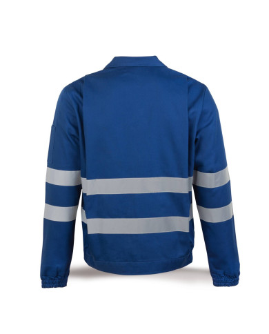 Chaqueta azulina algodón con bandas reflectantes 245 g MARCA
