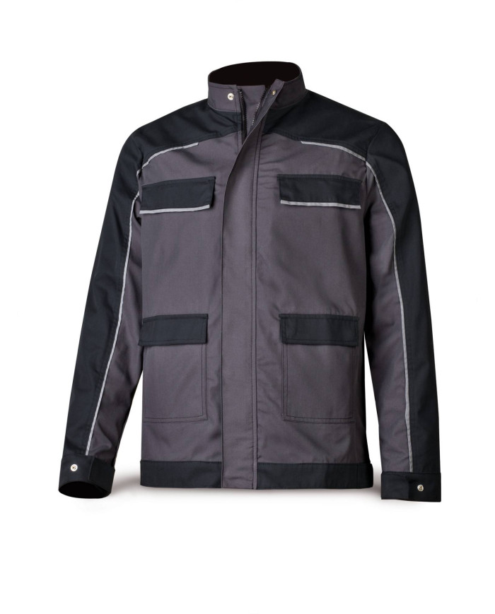 Chaqueta CANVAS gris/negro poliéster/algodón 245 gr MARCA