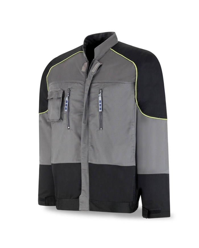 Chaqueta FIRST LINE gris/negro poliéster/algodón 245 gr MARCA