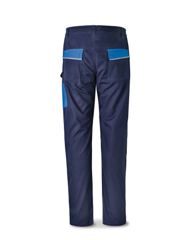 Pantalón CANVAS azul marino/azulina poliéster/algodón 245 g. Multibolsillos MARCA