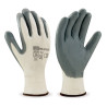 Guante de poliéster blanco con recubrimiento de nitrilo gris MARCA