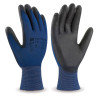 Guante de nylon azul ultra-fino con recubrimiento poliuretano negro MARCA