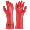 Guante largo de PVC estanco de 35 cm. rojo para riesgos mecánicos, químicos y microorganismos MARCA