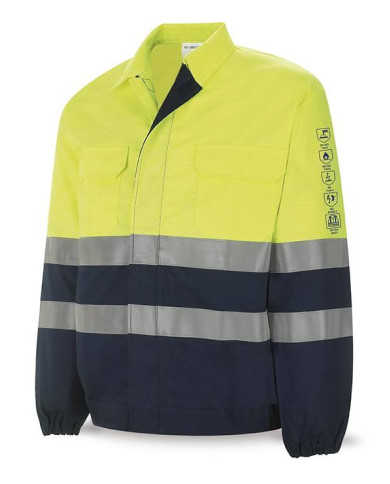 Chaqueta IGNÍFUGA y ANTIESTÁTICA, de Alta Visibilidad. 270 gr MARCA