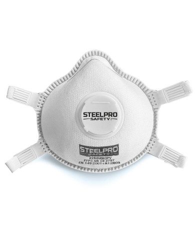 Mascarilla desechable FFP3 con válvula de exhalación STEELPRO