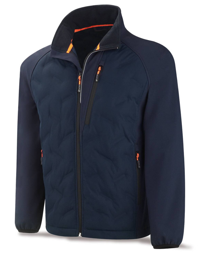 Chaqueta híbrida Softshell mod. NEW OPALO. Azul marino METEO