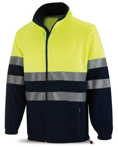 Chaqueta Polar Alta Visibilidad amarilla/azul marino 280 gr MARCA