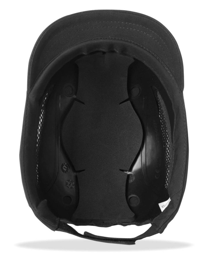 Mod. “BUMPER PRO”. Gorra de protección anti golpes con rejillas de ventilación lateral. Color negro visera corta (3...