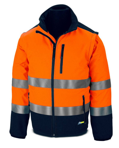 Cazadora SOFTSHELL Alta Visibilidad bicolor. Mangas desmontables 310 gr MARCA