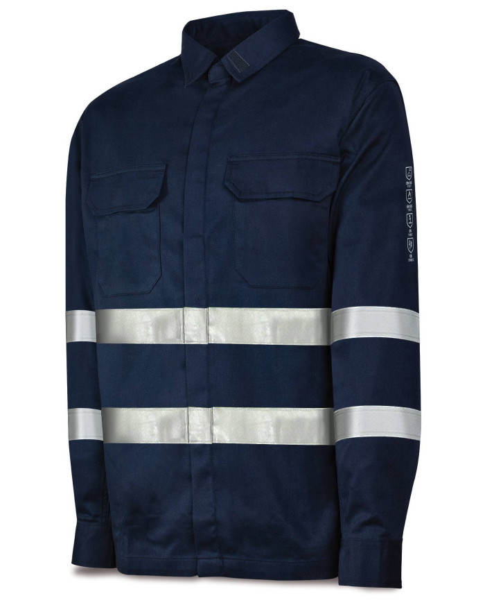 Camisa IGNÍFUGA y ANTIESTÁTICA multinorma algodón 220 gr MARCA