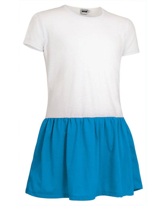 Vestido infantil SUNNY blanco-azul tropical