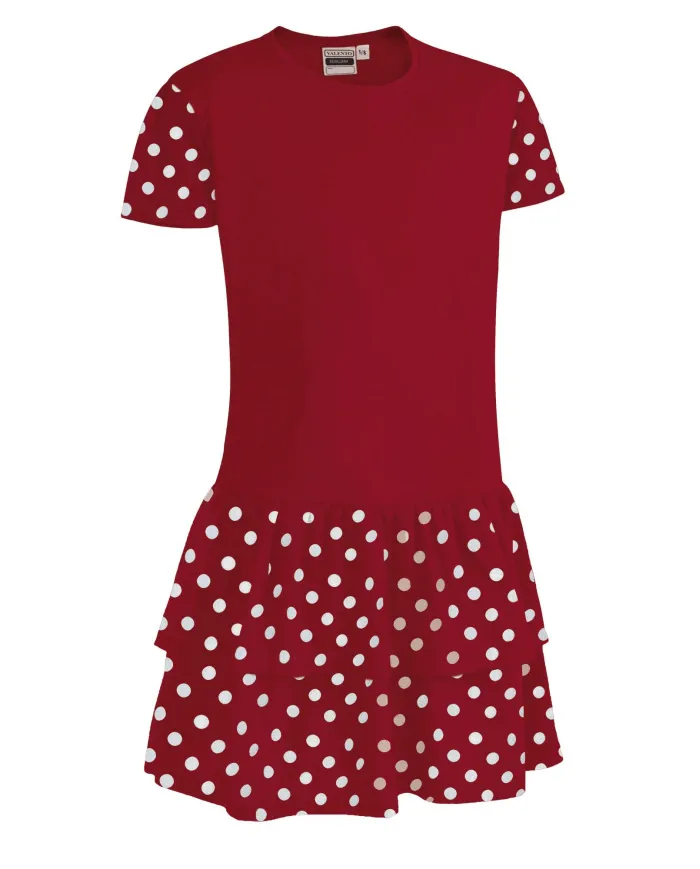 Vestido infantil SEVILLANA rosa magenta-blanco