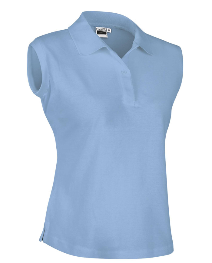 Polo sin mangas mujer VEGA azul celeste