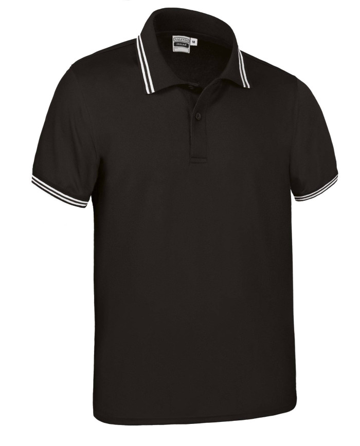 Polo M/C JAGUAR negro-blanco
