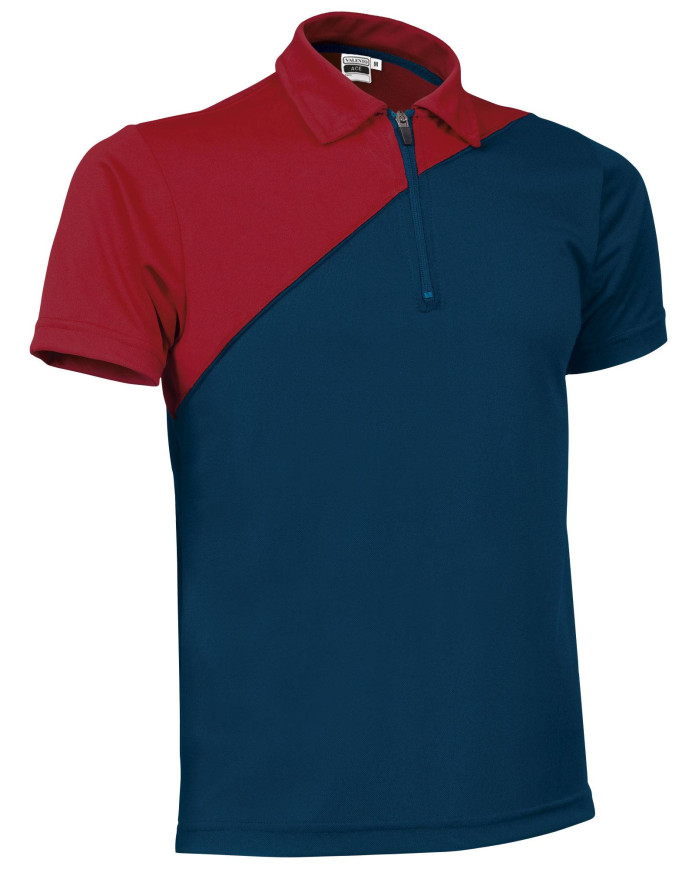Polo M/C ACE negro-naranja flúor