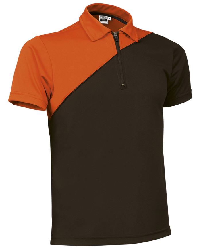 Polo M/C ACE negro-naranja flúor